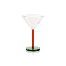 Load image into Gallery viewer, Zodax Amber/Green Veglia Martini Glasses
