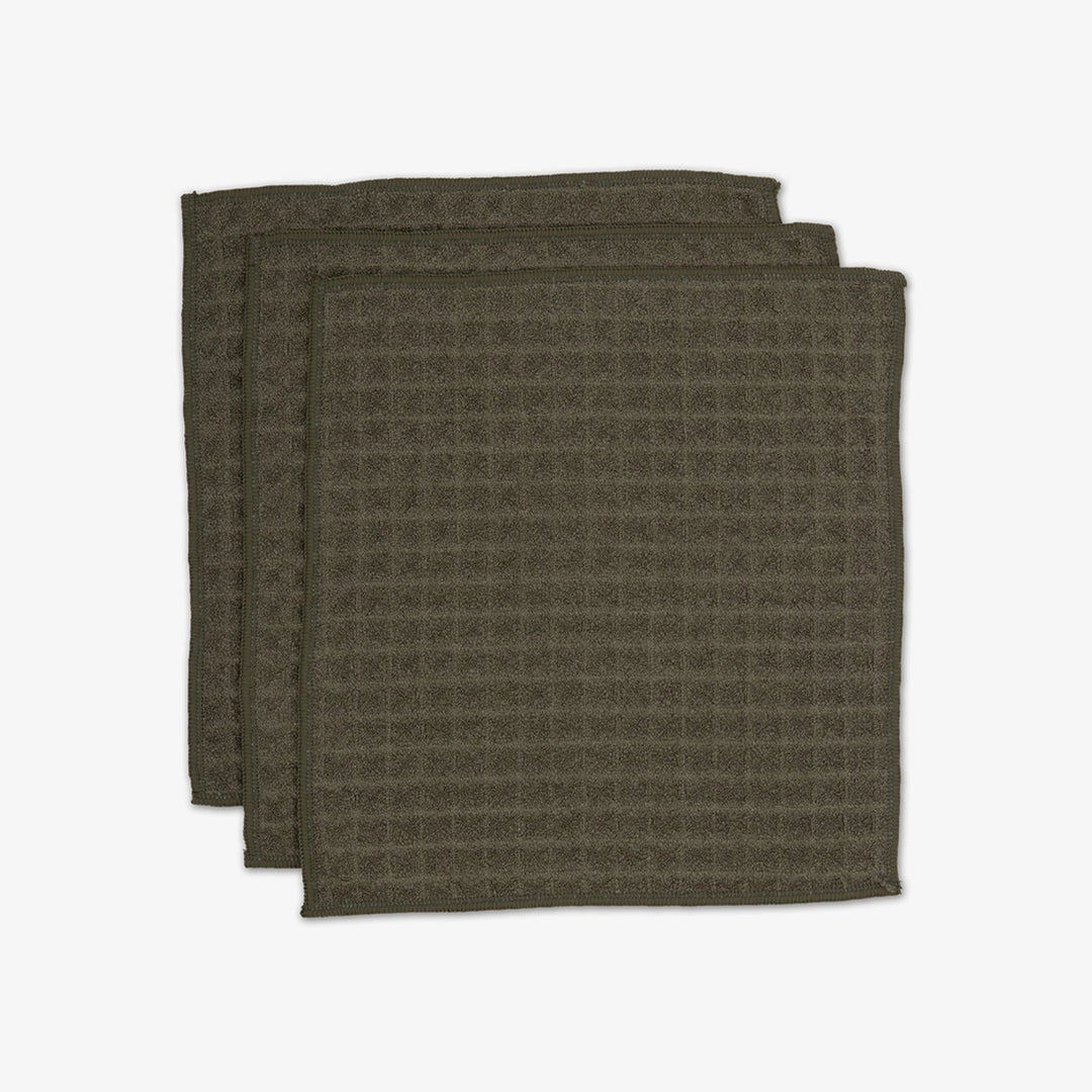 Geometry Towels Forest Washcloth Set - Waffle