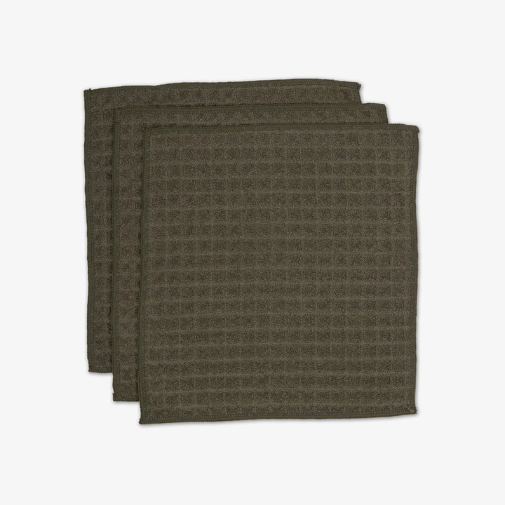 Geometry Towels Forest Washcloth Set - Waffle