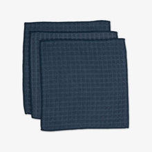 Load image into Gallery viewer, Geometry Towels Midnight Blue Washcloth Set - Waffle

