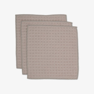 Geometry Towels Taupe Washcloth Set - Waffle