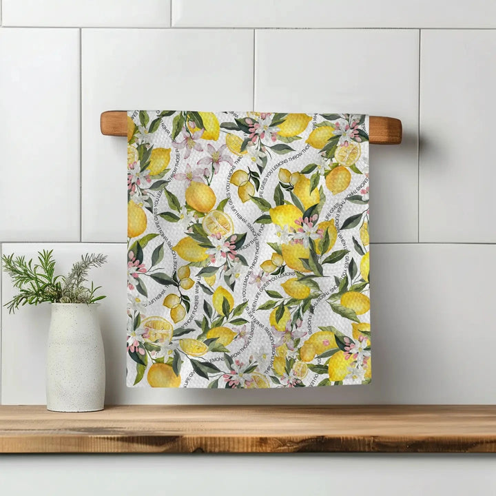 Twisted Wares Home Decor - Linens When Life Gives Lemons Tea Towel
