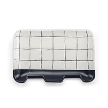 Load image into Gallery viewer, Demdaco Home Decor - Home Accent White &amp; Blue Plaid Double Spoon Rest
