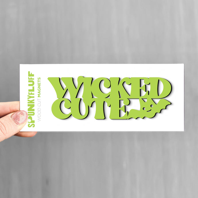 Spunky Fluff Proudly handmade in South Dakota, USA Pear Wicked Cute Stacked Tiny Word Magnet, Cute Halloween Magnet