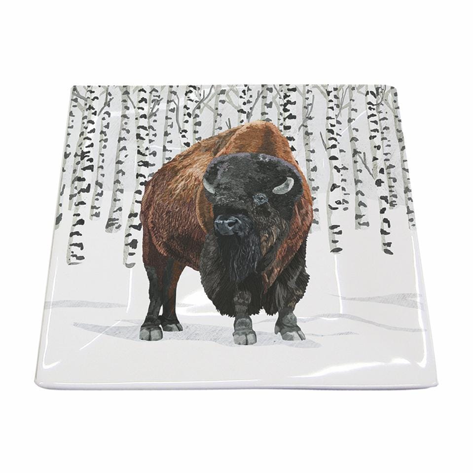 Paperproducts Design Porcelain Plates Wilderness Buffalo Square Porcelain Plate