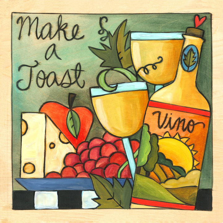 Sincerely Sticks Wall Art Wine Down 9" x 9" Plaque