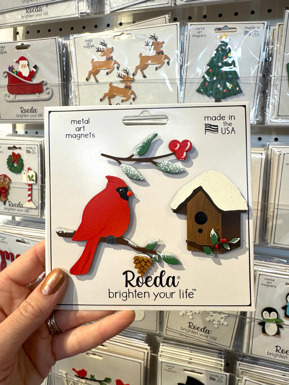Roeda Studio Magnet Winter Birdhouse Magnets – Set of 3