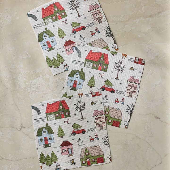 Geometry Dishcloth Winter Village Dishcloth Set (3)
