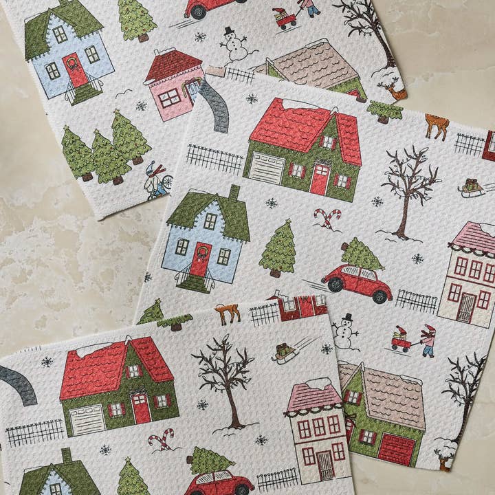 Geometry Dishcloth Winter Village Dishcloth Set (3)