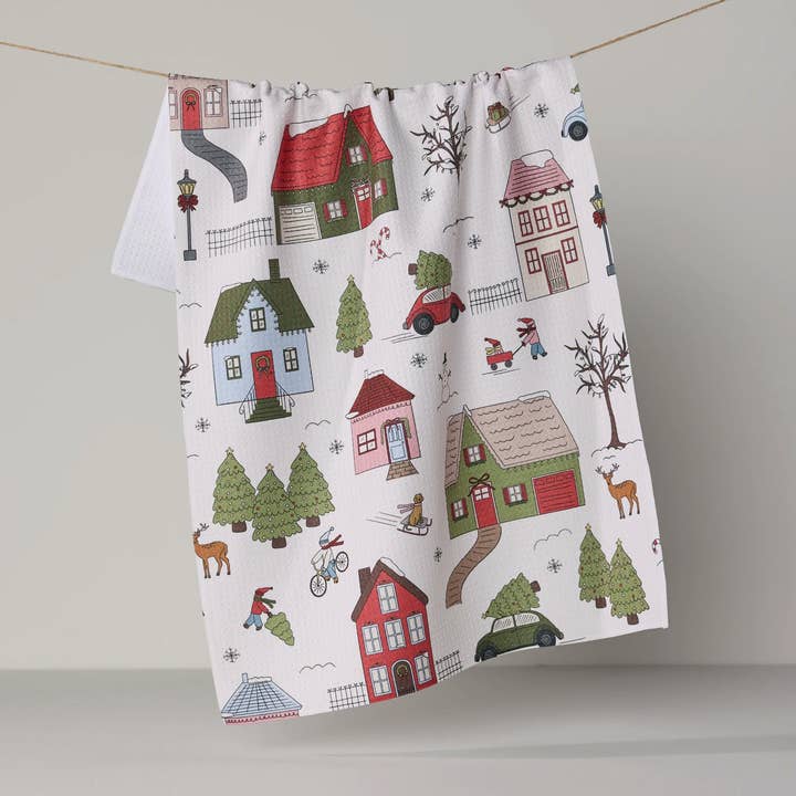Geometry Tea Towel Winter Village Tea Towel