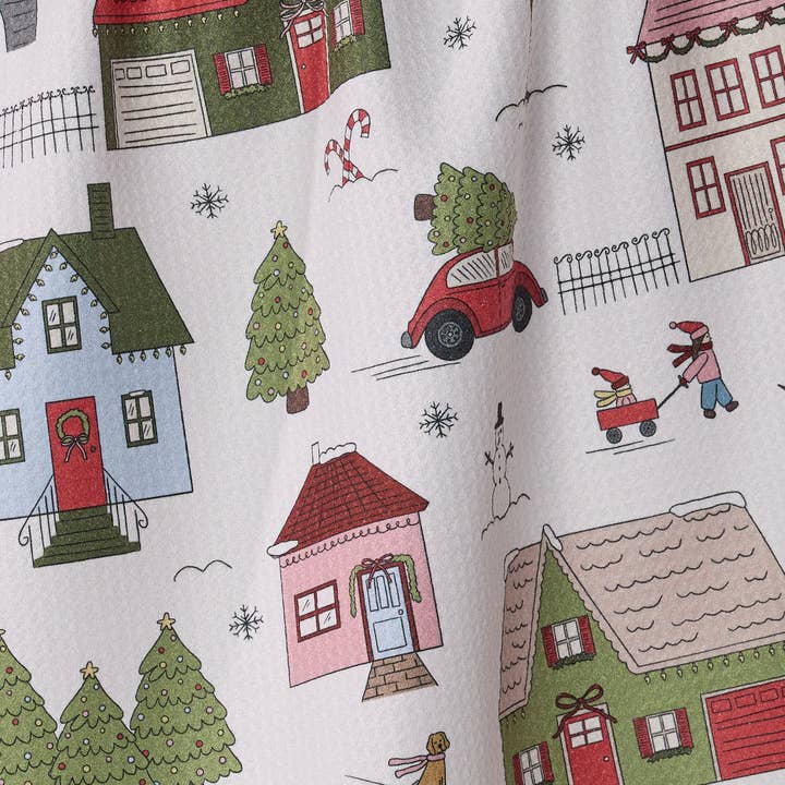 Geometry Tea Towel Winter Village Tea Towel