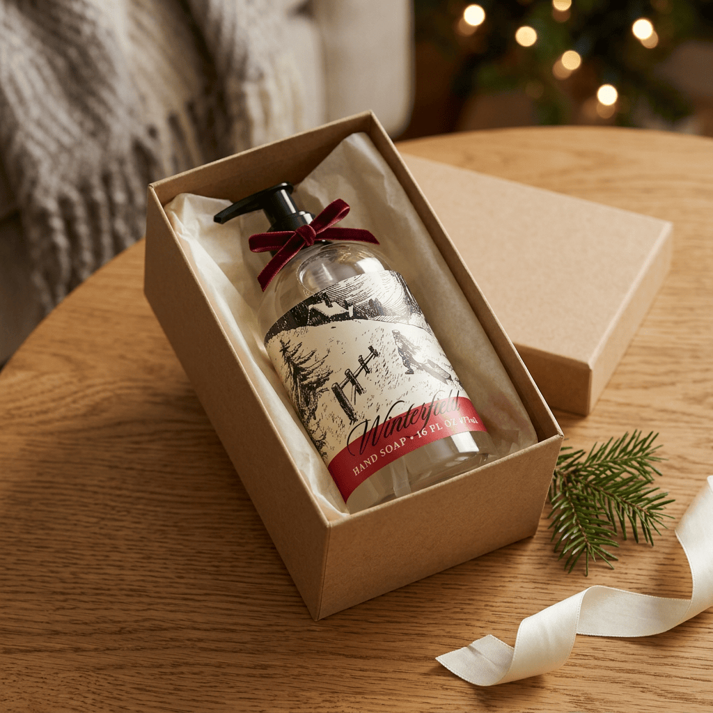 Greenwich Bay Winterfield holiday Hand Soap in a 16 fl oz pump bottle