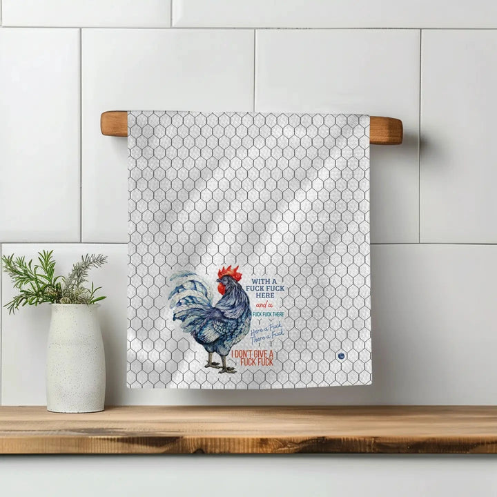 Twisted Wares Home Decor - Linens With a Fuck Fuck Here Tea Towel
