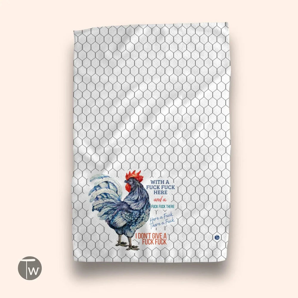 Twisted Wares Home Decor - Linens With a Fuck Fuck Here Tea Towel