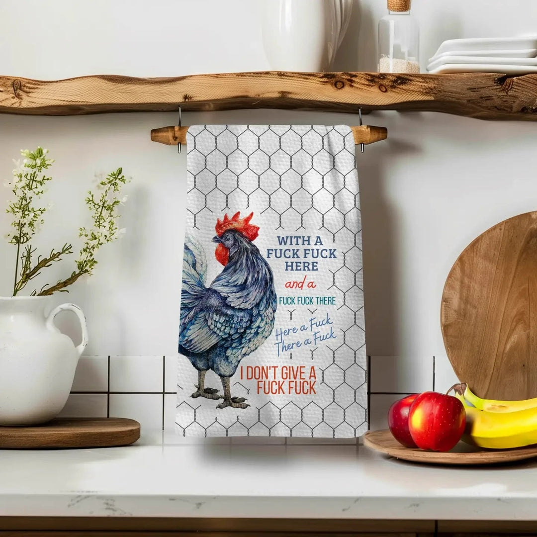 Twisted Wares Home Decor - Linens With a Fuck Fuck Here Tea Towel