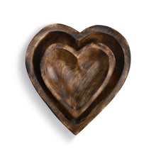 Load image into Gallery viewer, Demdaco Home Decor - Kitchen Gourmet Entertaining - Serveware Functional Wooden Heart Bowls
