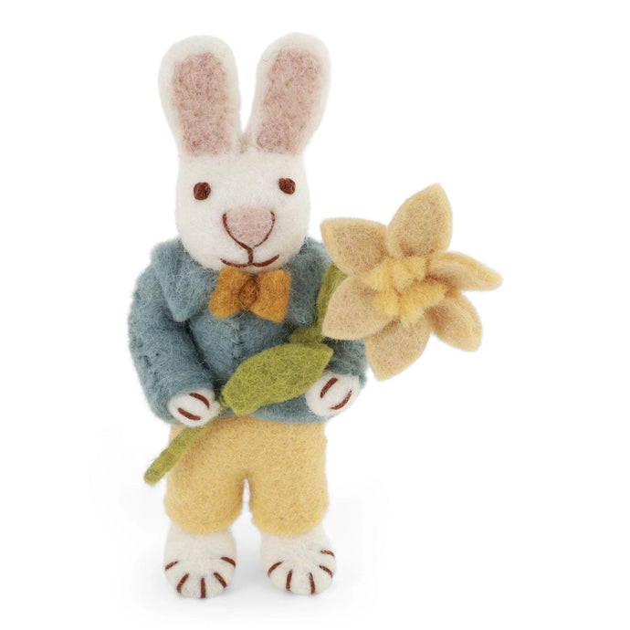 Gry & Sif Wool Bunny with Flower