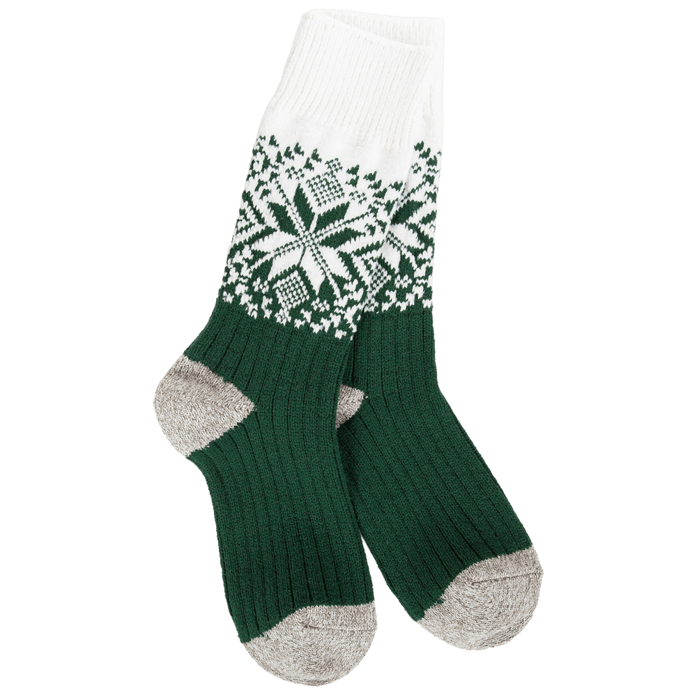 World’s Softest Socks Socks Green/Ivory World’s Softest Holiday Confetti & Stripe Crew Socks
