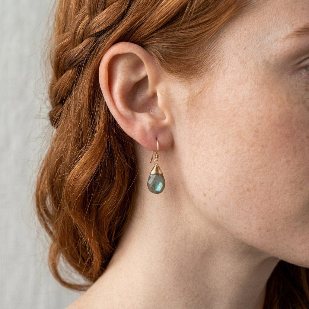 J &amp; I Jewelry Earrings Wrapped Labradorite Earrings
