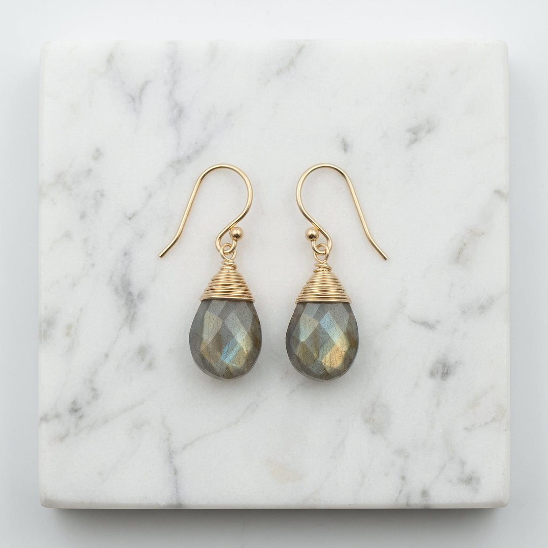 J &amp; I Jewelry Earrings Wrapped Labradorite Earrings