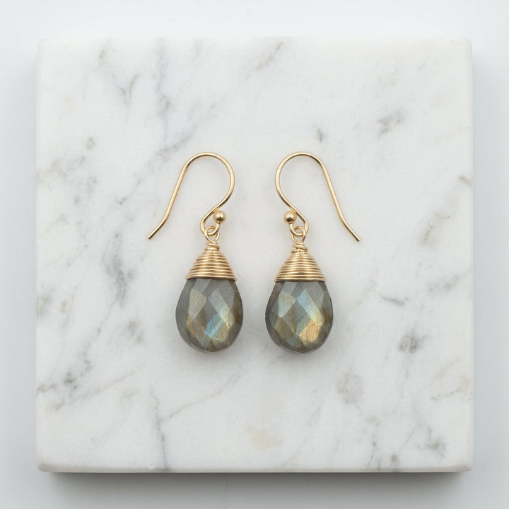 J &amp; I Jewelry Earrings Wrapped Labradorite Earrings