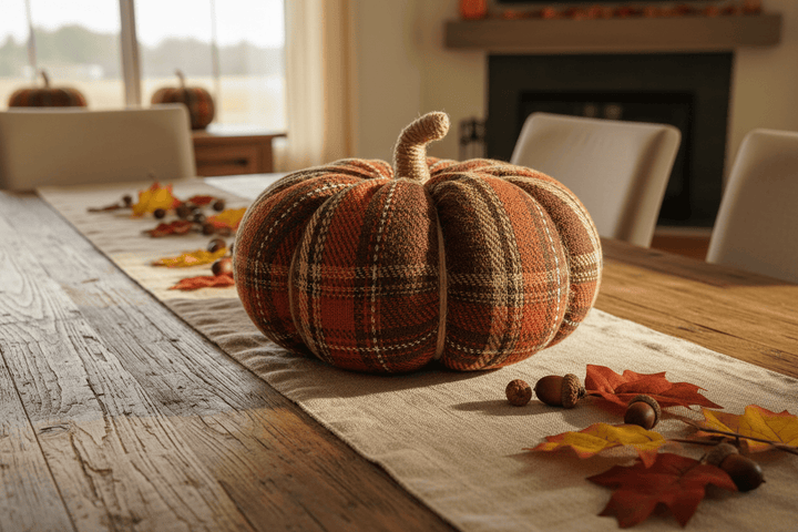 Collins Painting &amp; Design Home Decor - Seasonal XL Harvest Plaid Fabric Pumpkins