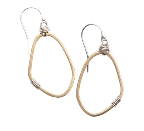 Original Hardware Proudly Handmade in Colorado, USA Yellow Bronze Freeform Earrings