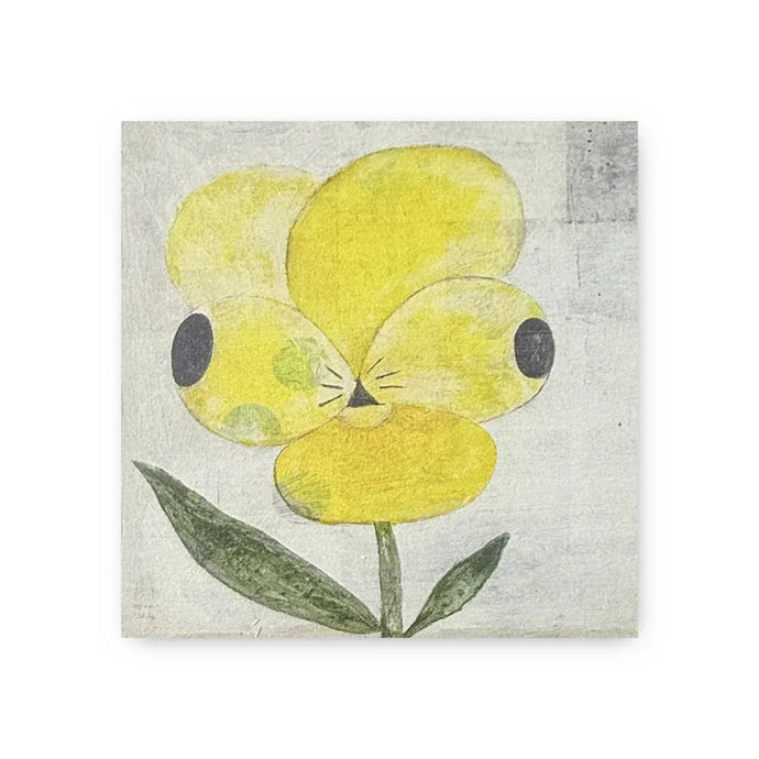 Sugarboo Designs Home Decor - Home Accent Yellow Pansy Art Tile