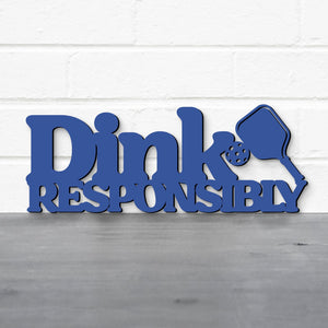 Spunky Fluff Proudly handmade in South Dakota, USA Small / Cobalt Blue Dink Responsibly Pickleball Wall Art