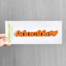 Load image into Gallery viewer, Spunky Fluff Proudly handmade in South Dakota, USA Orange Adorable-Tiny Word Magnet
