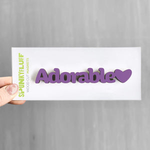 Spunky Fluff Proudly handmade in South Dakota, USA Purple Adorable-Tiny Word Magnet