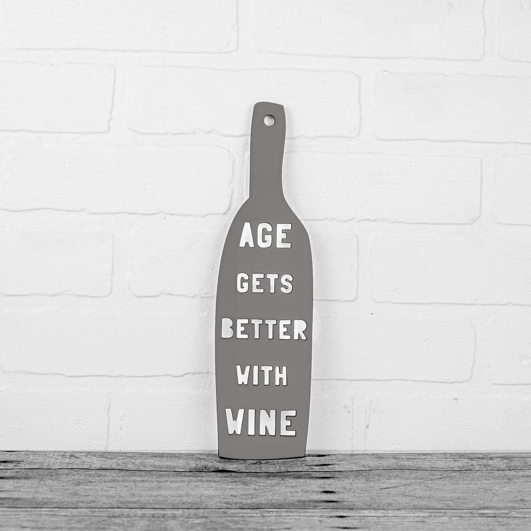 Spunky Fluff Proudly handmade in South Dakota, USA Charcoal Gray Age Gets Better With Wine