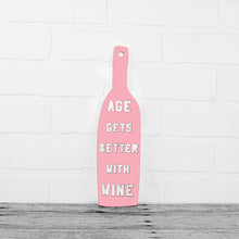 Load image into Gallery viewer, Spunky Fluff Proudly handmade in South Dakota, USA Pink Age Gets Better With Wine
