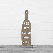 Load image into Gallery viewer, Spunky Fluff Proudly handmade in South Dakota, USA Weathered Brown Age Gets Better With Wine
