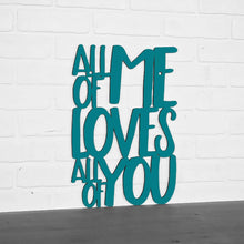Load image into Gallery viewer, Spunky Fluff Proudly handmade in South Dakota, USA Large / Teal All Of Me Loves All Of You

