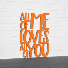 Load image into Gallery viewer, Spunky Fluff Proudly handmade in South Dakota, USA Medium / Orange All Of Me Loves All Of You
