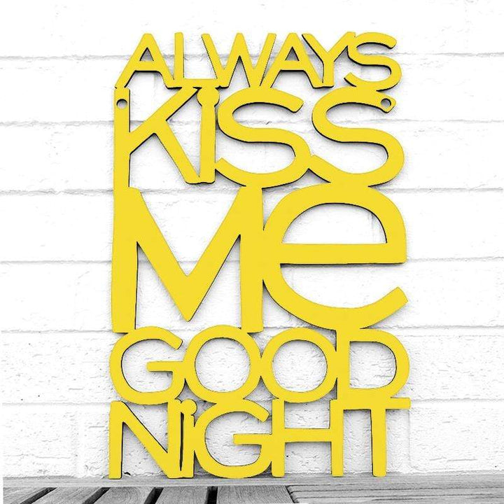 Spunky Fluff Proudly handmade in South Dakota, USA Medium / Yellow Always Kiss Me Goodnight