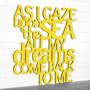 Spunky Fluff Proudly handmade in South Dakota, USA Yellow As I Gaze At The Sea All My Dreams Come Back To Me