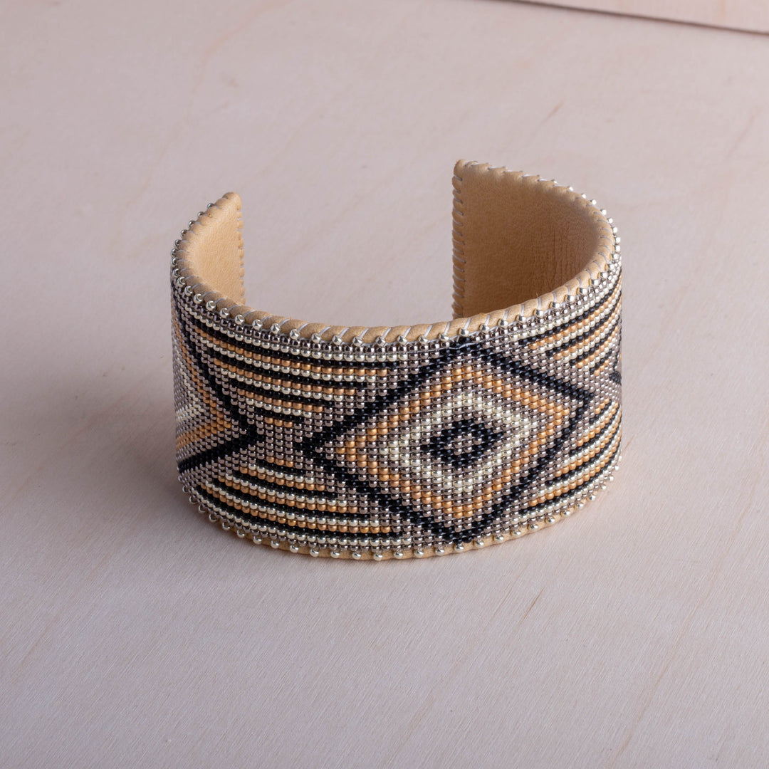 Etkie Jewelry Astrid Glass Beaded Glass Cuff-Large