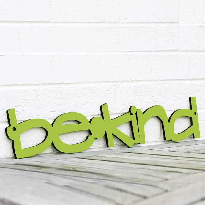 Spunky Fluff Proudly handmade in South Dakota, USA Pear Green / Small Be Kind Wood Wall Art