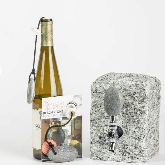 Funky Rock Proudly Handmade in Maine, USA Beach Stone Bottle Stopper