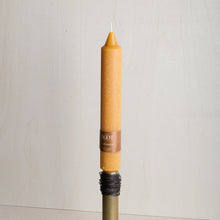 Load image into Gallery viewer, Root Candles Proudly Designed in Ohio, USA Butterscotch Beeswax Collenette Dinner Candle
