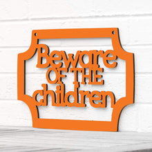 Load image into Gallery viewer, Spunky Fluff Proudly handmade in South Dakota, USA Orange Beware of the Children
