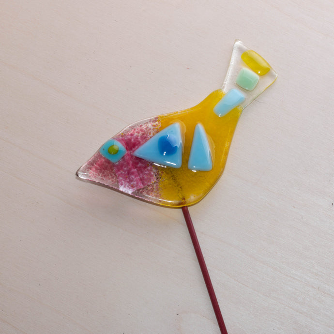 8 Petals Design Bird Fused Glass Potsticker
