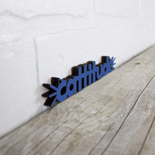 Load image into Gallery viewer, Spunky Fluff Proudly handmade in South Dakota, USA Cobalt Blue Cattitude-Tiny Word Magnet
