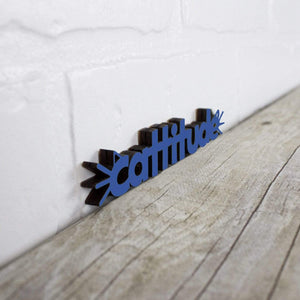 Spunky Fluff Proudly handmade in South Dakota, USA Cobalt Blue Cattitude-Tiny Word Magnet