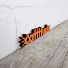 Load image into Gallery viewer, Spunky Fluff Proudly handmade in South Dakota, USA Orange Cattitude-Tiny Word Magnet

