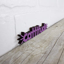 Load image into Gallery viewer, Spunky Fluff Proudly handmade in South Dakota, USA Purple Cattitude-Tiny Word Magnet
