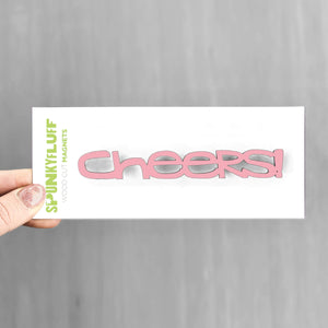 Spunky Fluff Proudly handmade in South Dakota, USA Pink Cheers-Tiny Word Magnet