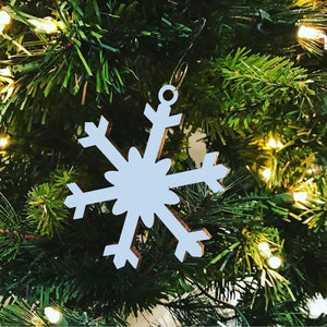 Spunky Fluff Proudly handmade in South Dakota, USA Powder Chill Snowflake Ornament
